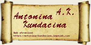 Antonina Kundačina vizit kartica